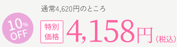 10%OFF 特別価格 4,158円（税込）